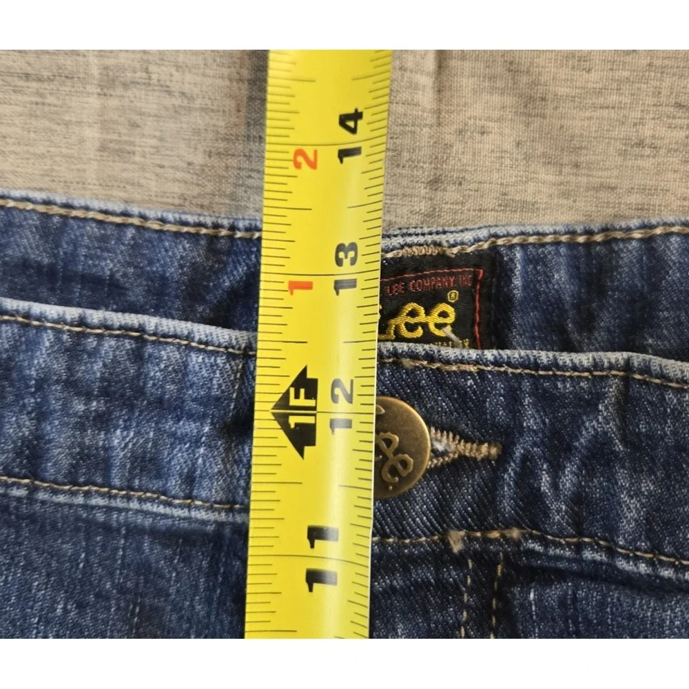 Lee Premium Women's Wide Leg Capri Jeans High Rise Stretch  34" X 24" Size 18 - Picture 9 of 12